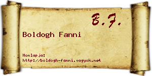 Boldogh Fanni névjegykártya