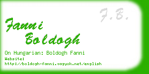 fanni boldogh business card